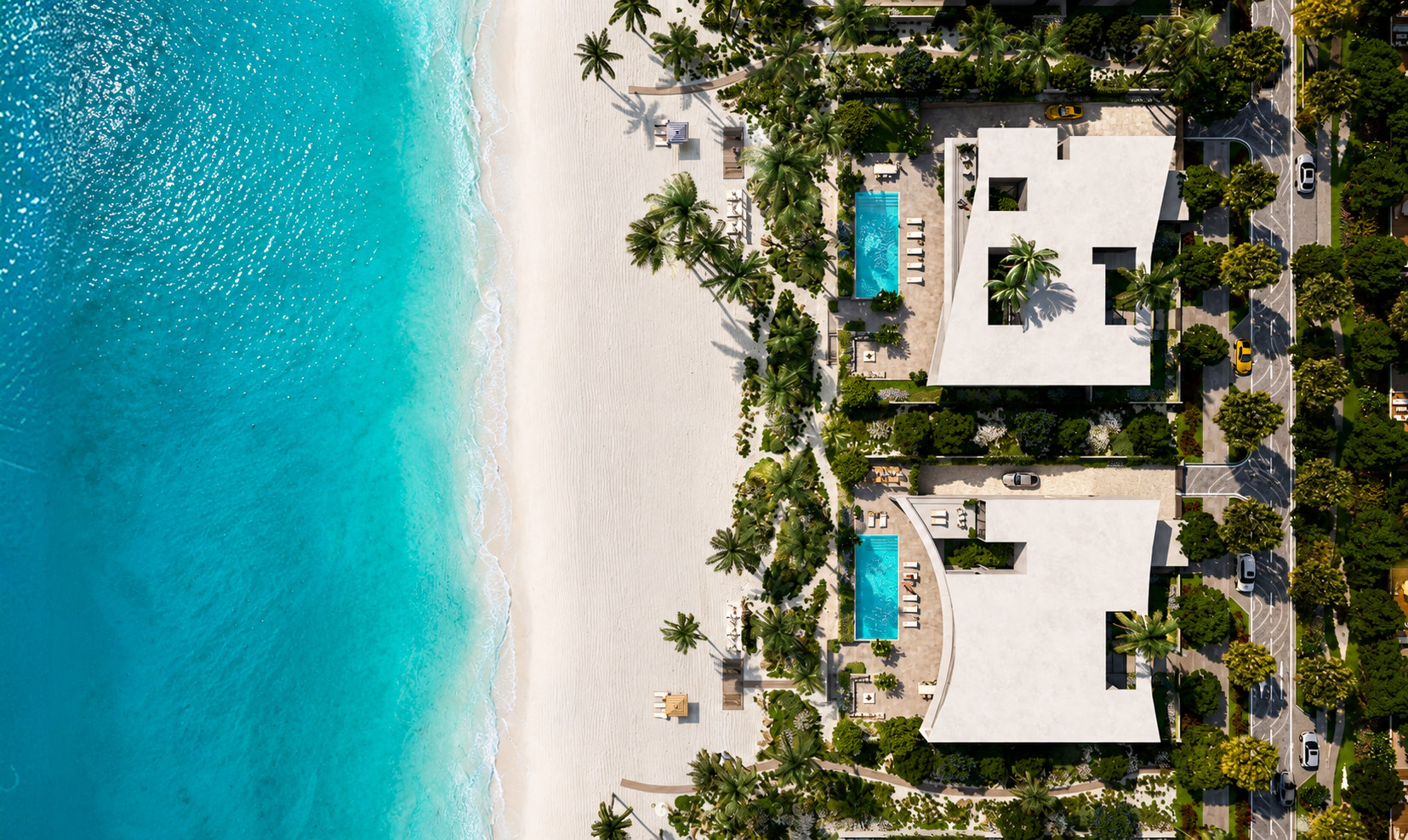 Marsa Al Saadiyat beachfront villas aerial