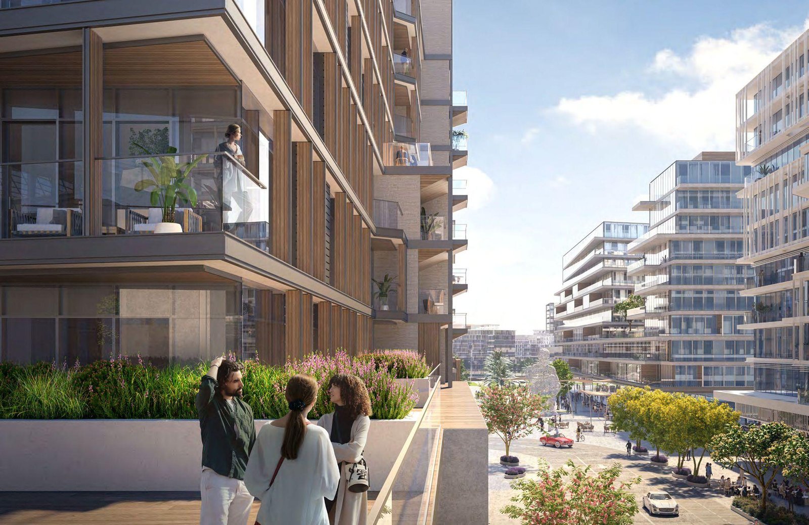 Sunset over Saadiyat public beach Abu Dhabi with palm trees and tranquil Gulf waters for luxury lifestyle imagery.